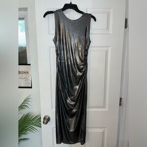Primark x Rita Ora Metallic Ruched Midi Dress